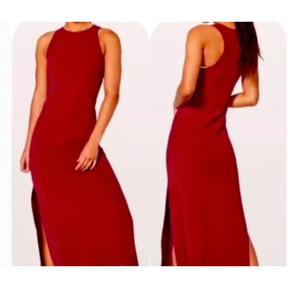 lululemon All Aligned Midi Dress Red NWT Sz 2 - Picture 6 of 6